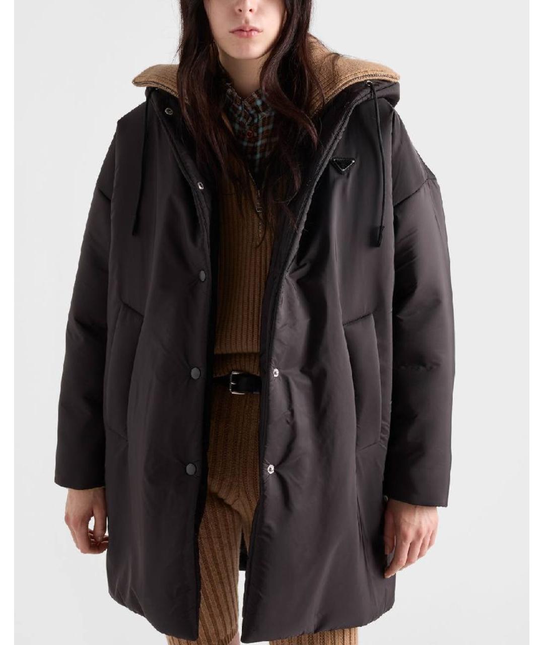 PRADA Черный полиамидовый пуховик, фото 4