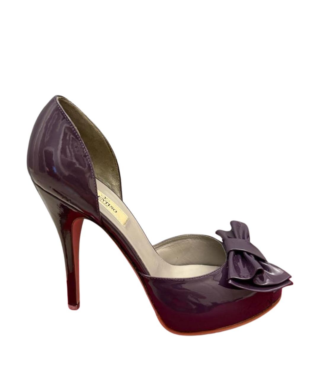 VALENTINO Фиолетовые туфли из лакированной кожи, фото 1