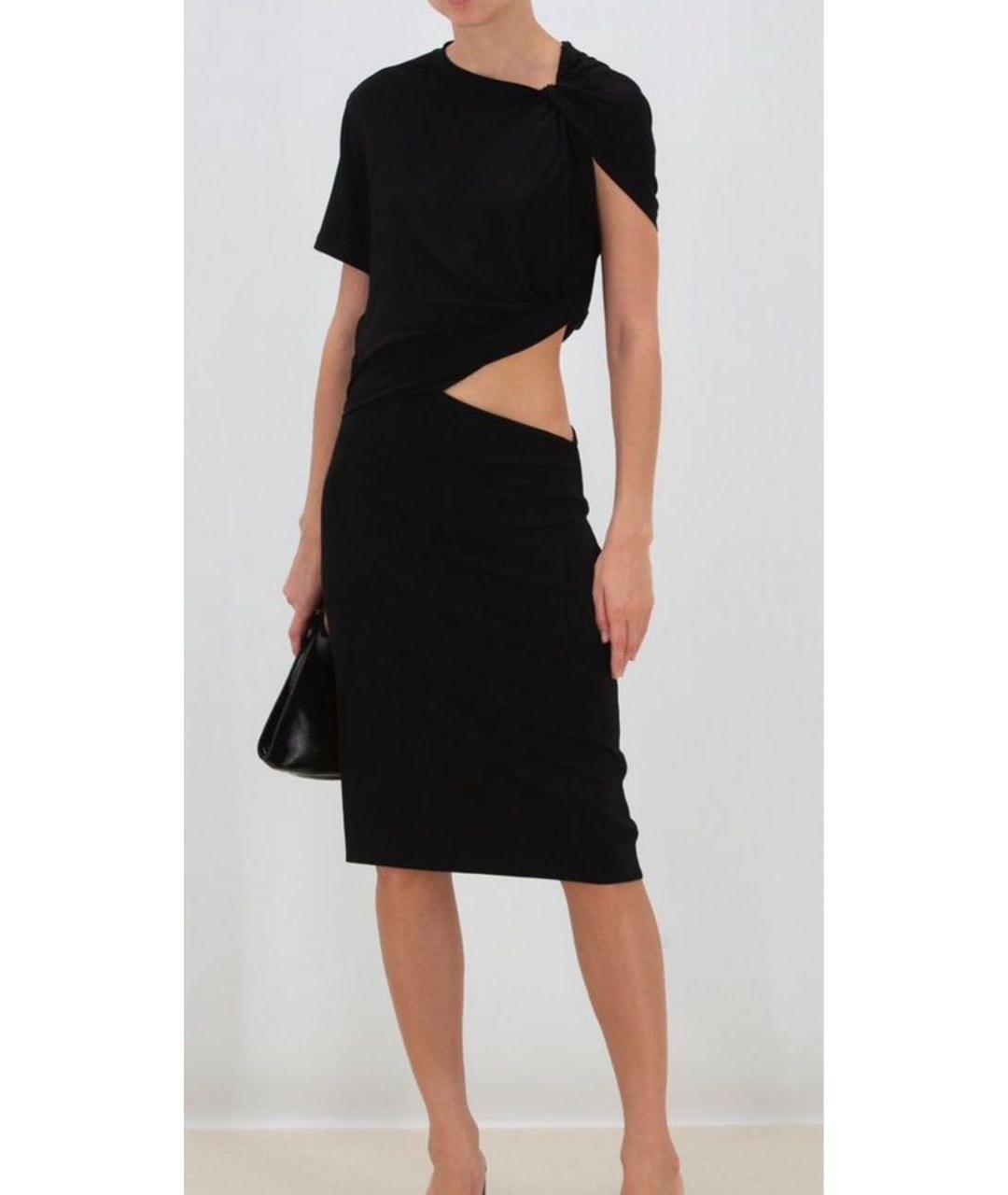MAGDA BUTRYM Черное вискозное коктейльное платье, фото 2