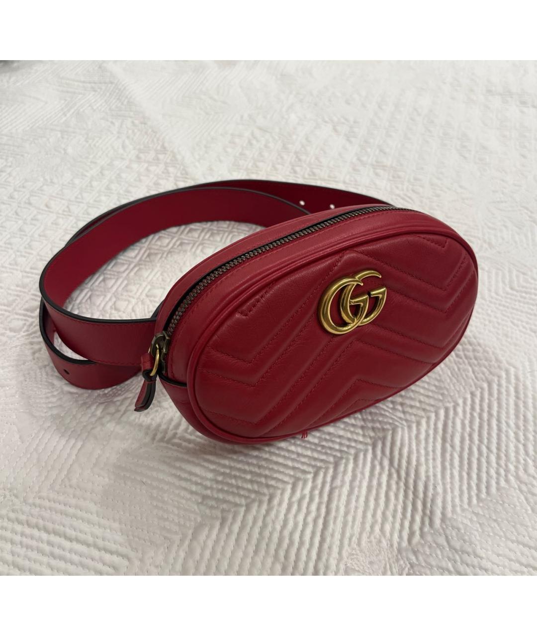 GUCCI Красная кожаная поясная сумка, фото 7