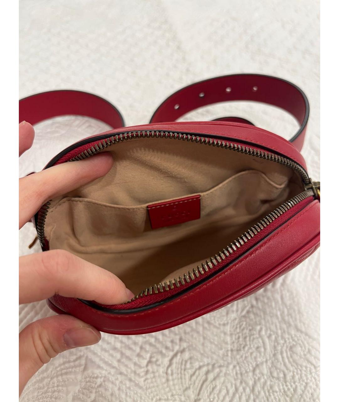 GUCCI Красная кожаная поясная сумка, фото 4