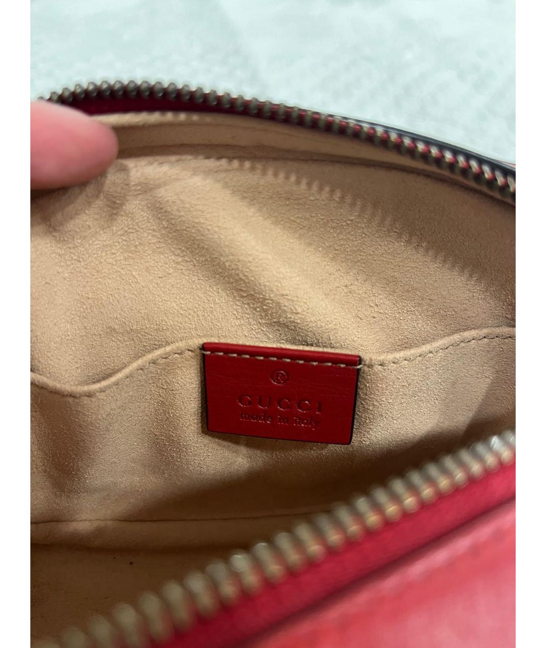 GUCCI Красная кожаная поясная сумка, фото 5