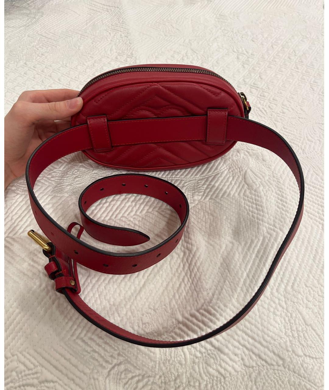 GUCCI Красная кожаная поясная сумка, фото 3