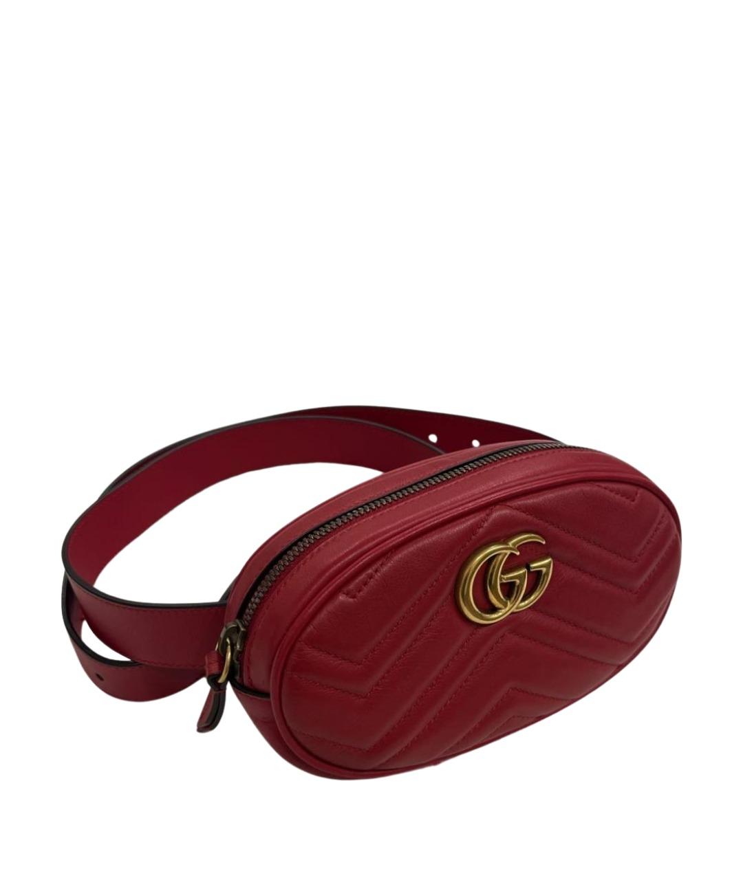 GUCCI Красная кожаная поясная сумка, фото 1
