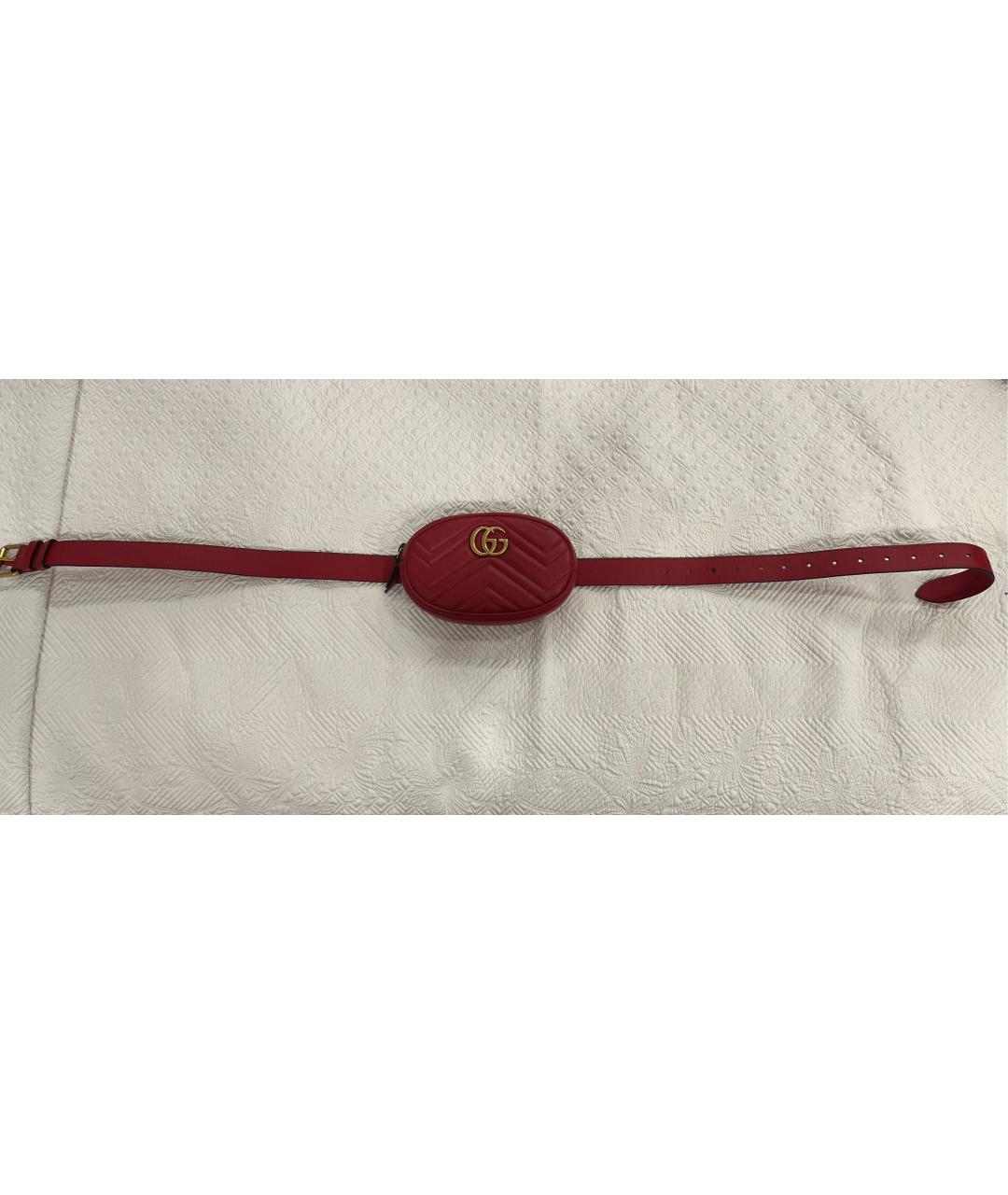 GUCCI Красная кожаная поясная сумка, фото 6