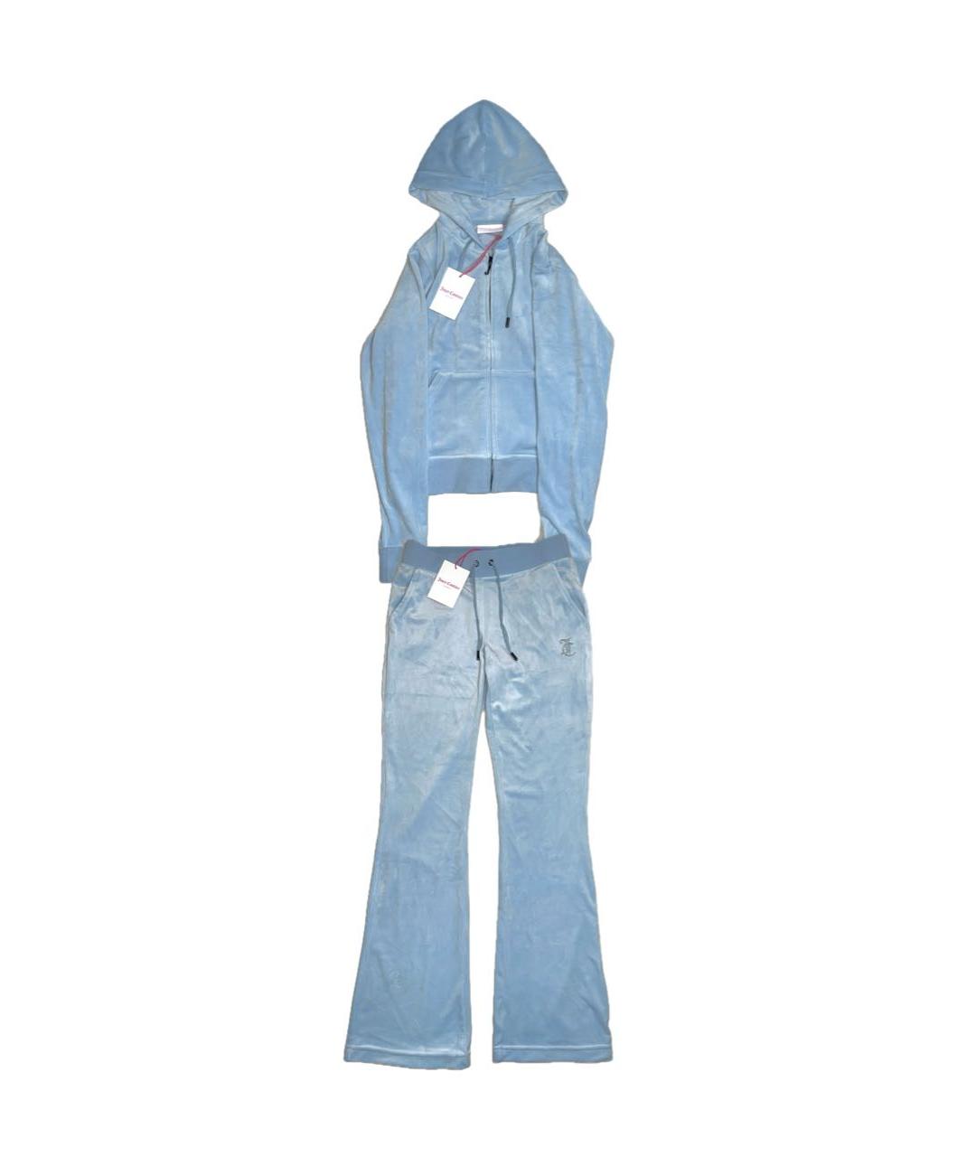 JUICY COUTURE Голубой велюровый спортивные костюмы, фото 1