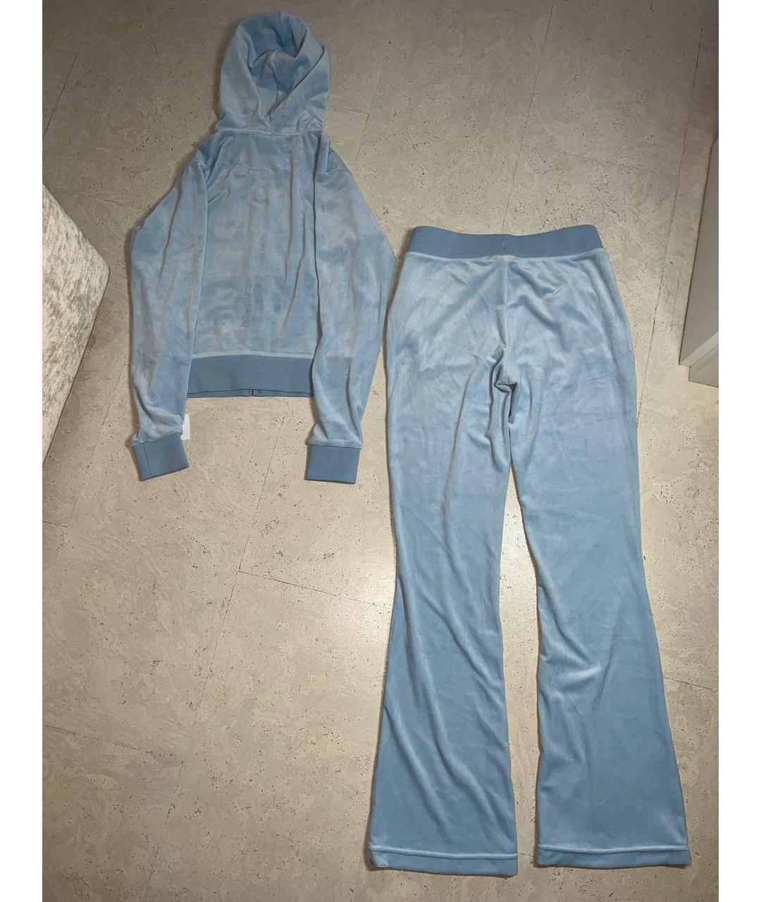 JUICY COUTURE Голубой велюровый спортивные костюмы, фото 3