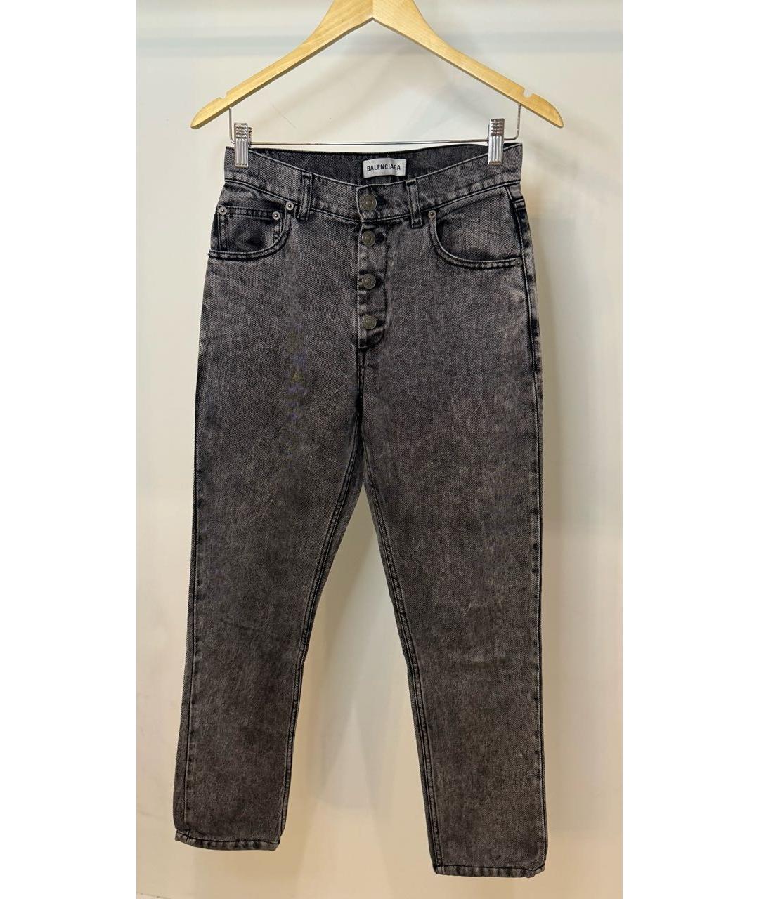 BALENCIAGA Серые хлопко-эластановые джинсы слим, фото 5