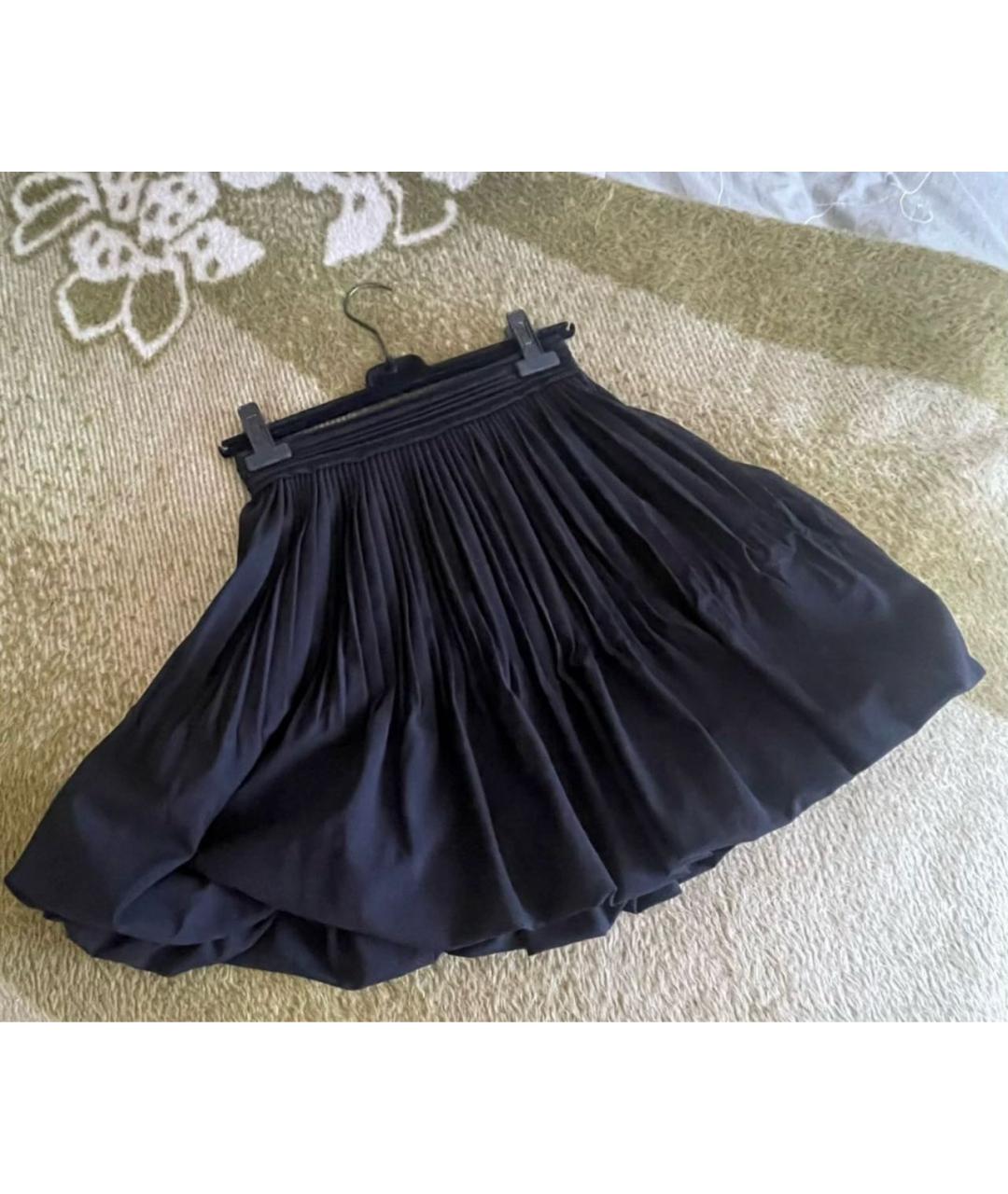 FENDI Черная шерстяная юбка мини, фото 2