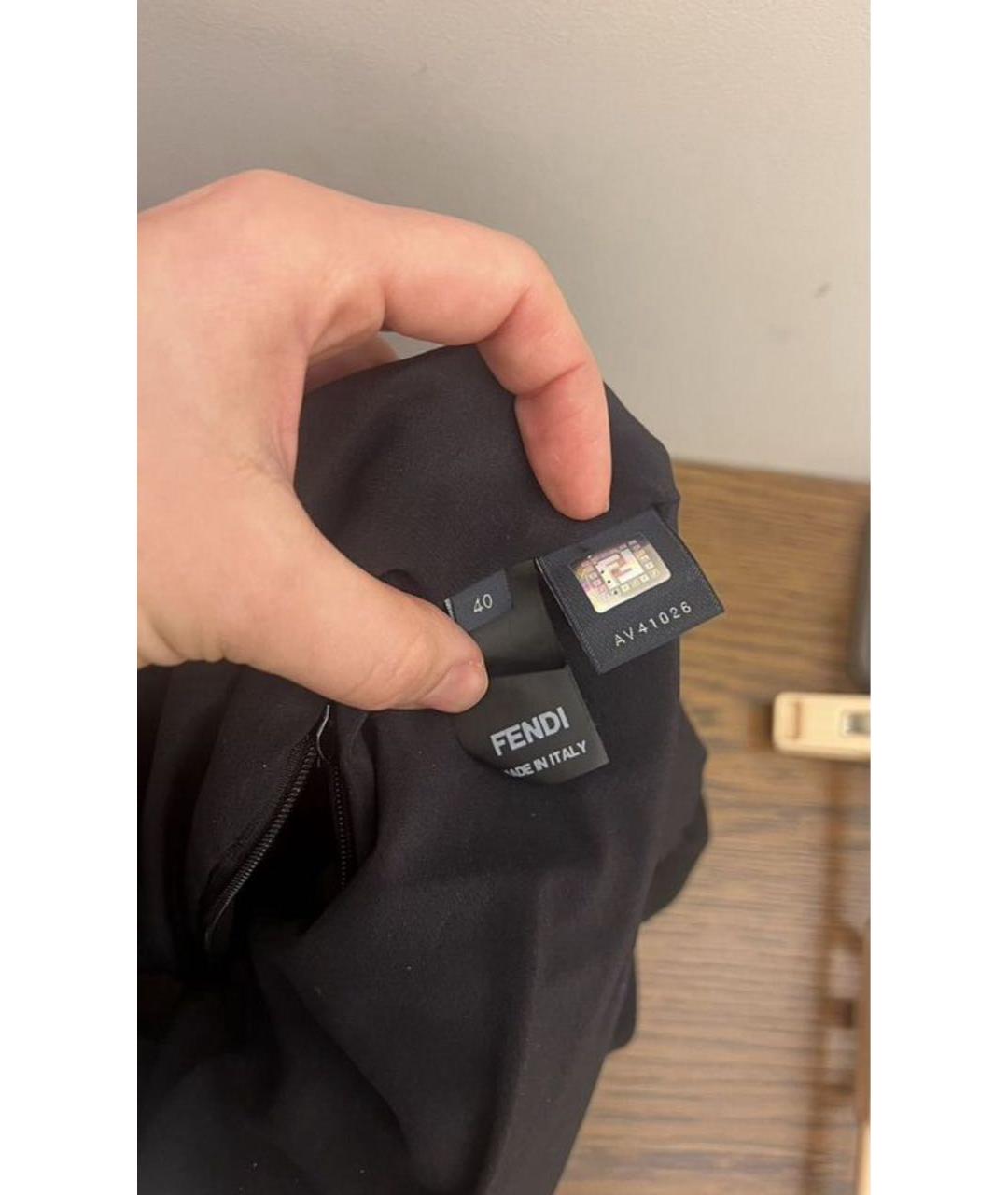 FENDI Черная шерстяная юбка мини, фото 5