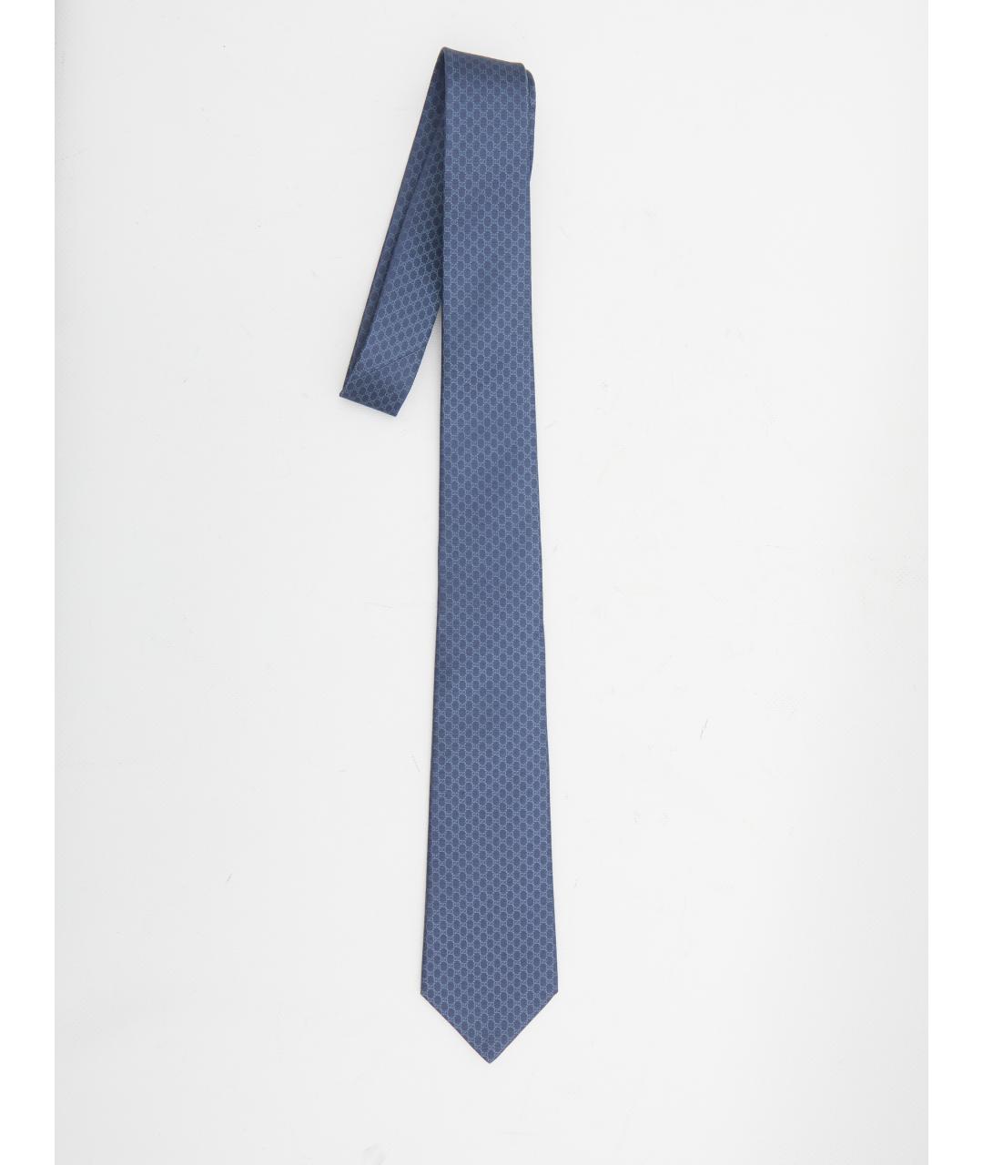 GUCCI Синий шелковый галстук, фото 3