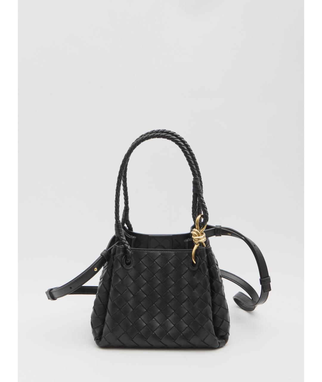 BOTTEGA VENETA Черная кожаная сумка через плечо, фото 5