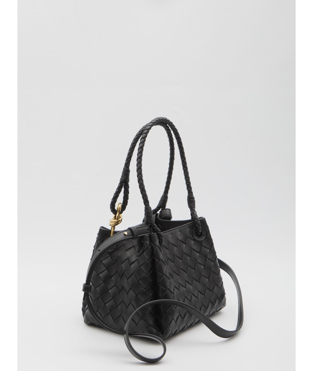 BOTTEGA VENETA Черная кожаная сумка через плечо, фото 2