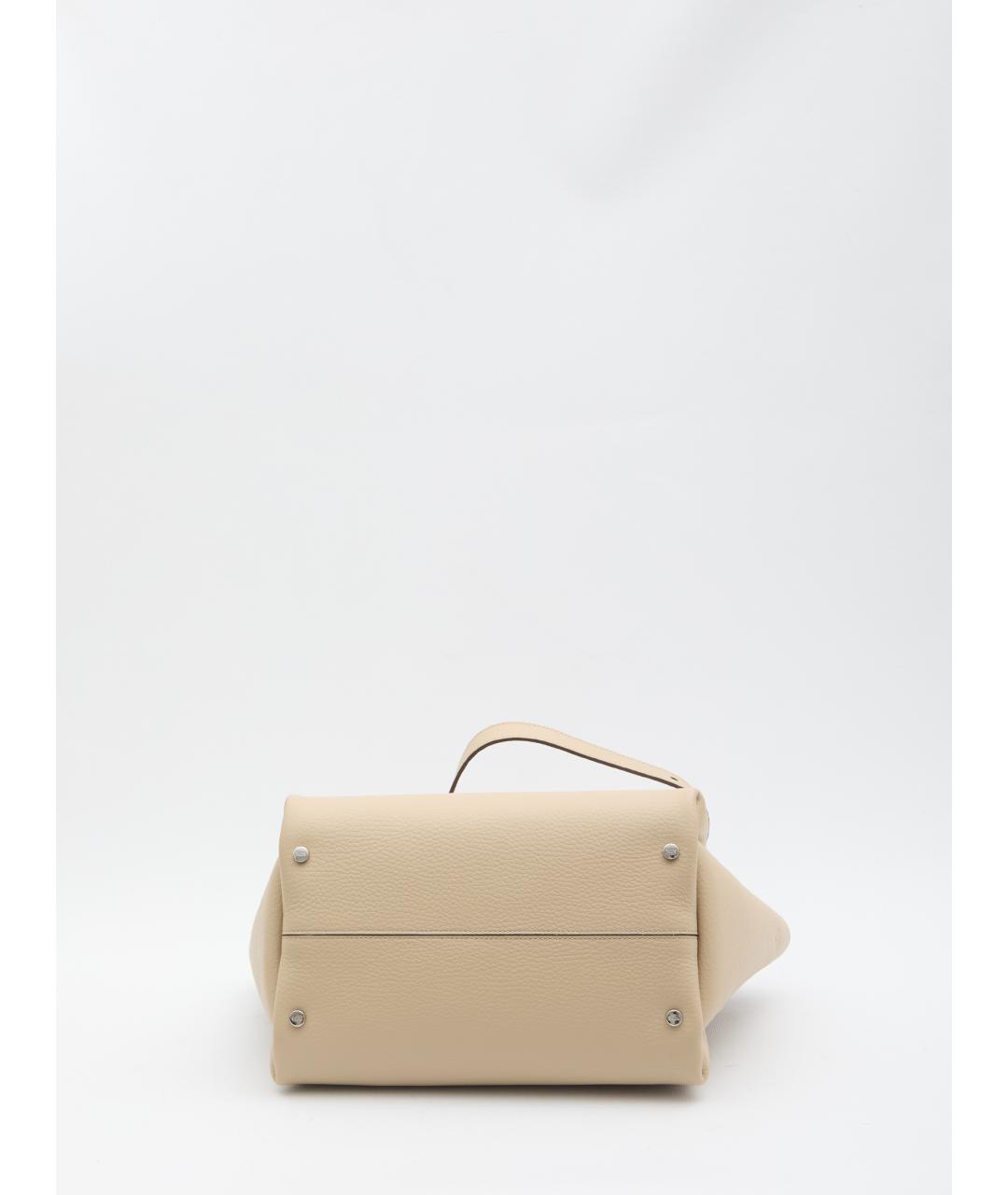 TOD'S Бежевая кожаная сумка тоут, фото 3