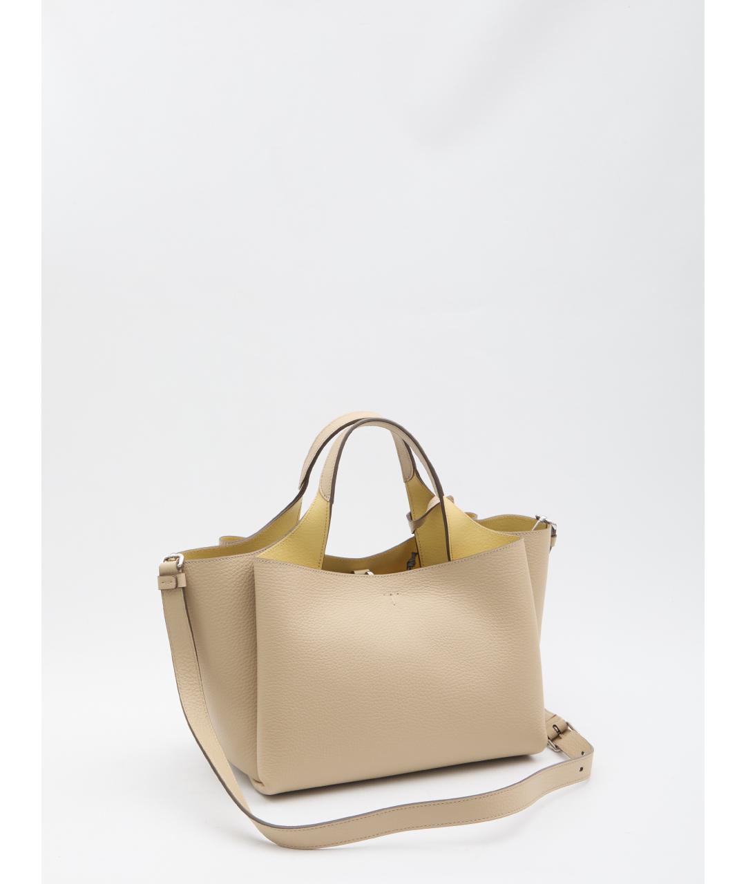 TOD'S Бежевая кожаная сумка тоут, фото 2