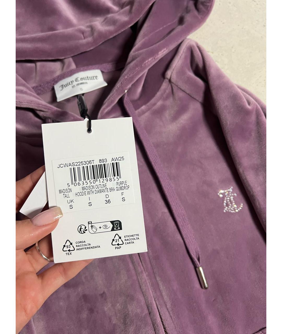 JUICY COUTURE Фиолетовый велюровый спортивные костюмы, фото 4