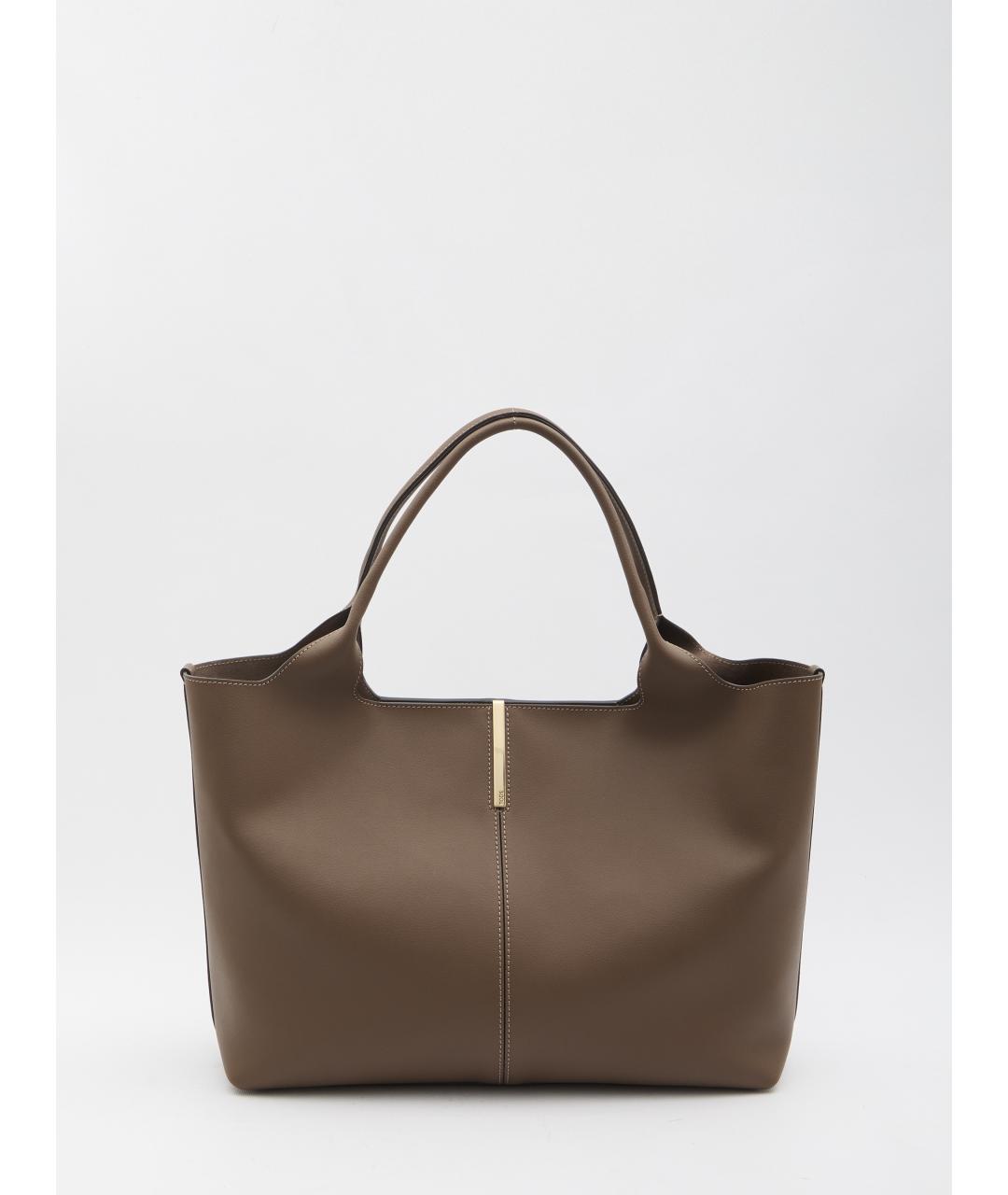 TOD'S Коричневая кожаная сумка тоут, фото 5
