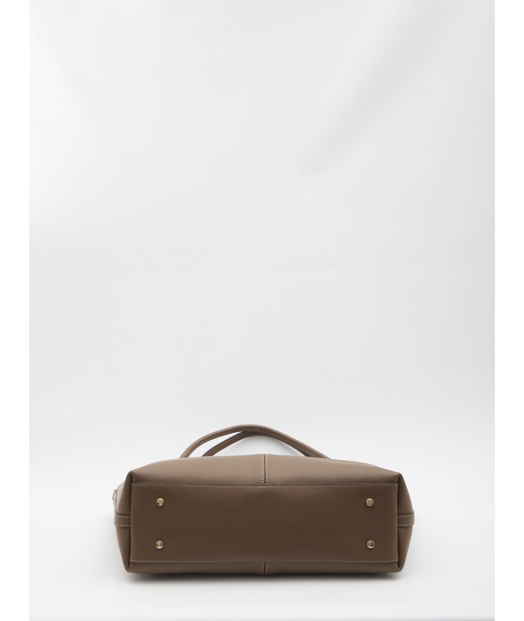 TOD'S Коричневая кожаная сумка тоут, фото 3