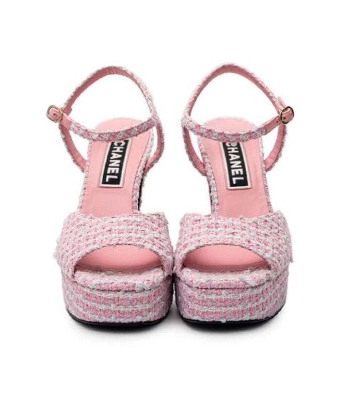 CHANEL Розовые кожаные босоножки, фото 2