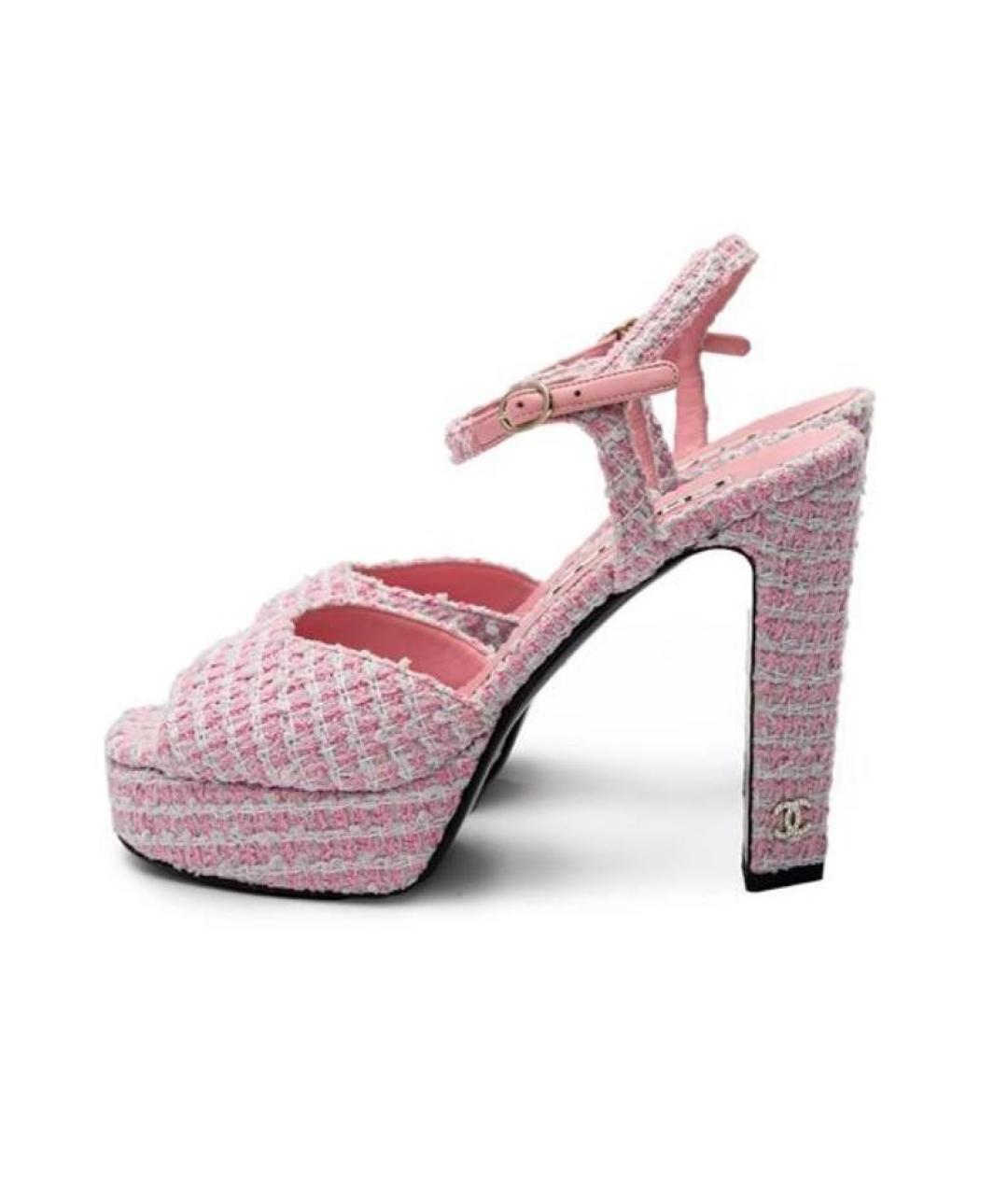 CHANEL Розовые кожаные босоножки, фото 5