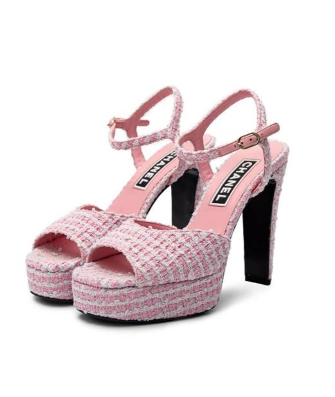 CHANEL Розовые кожаные босоножки, фото 3