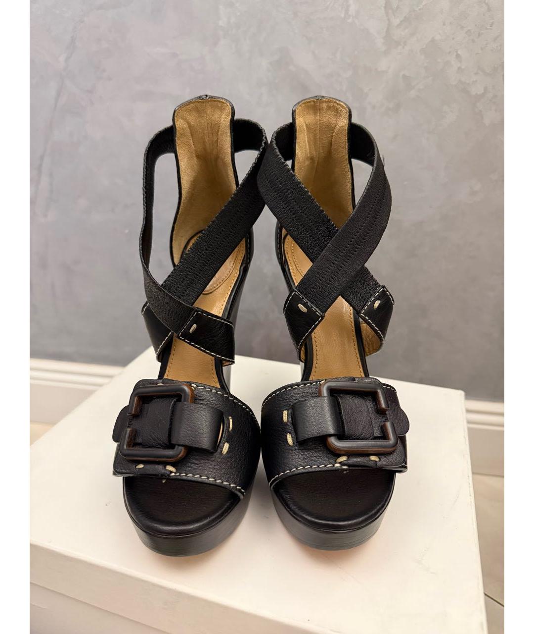 CHLOE Черные кожаные босоножки, фото 2