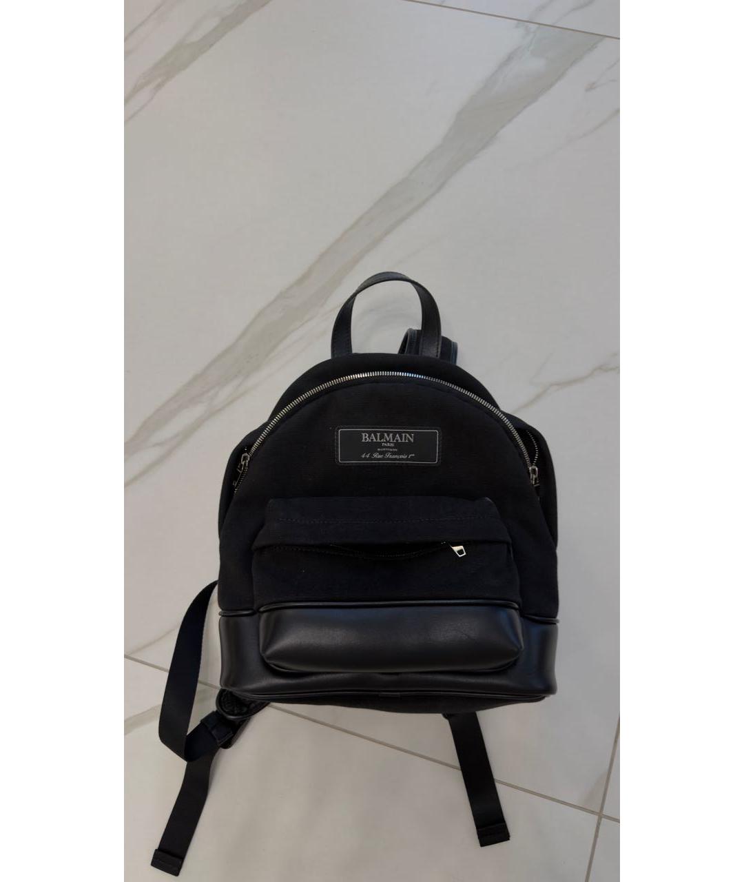 BALMAIN Черный хлопковый рюкзак, фото 4