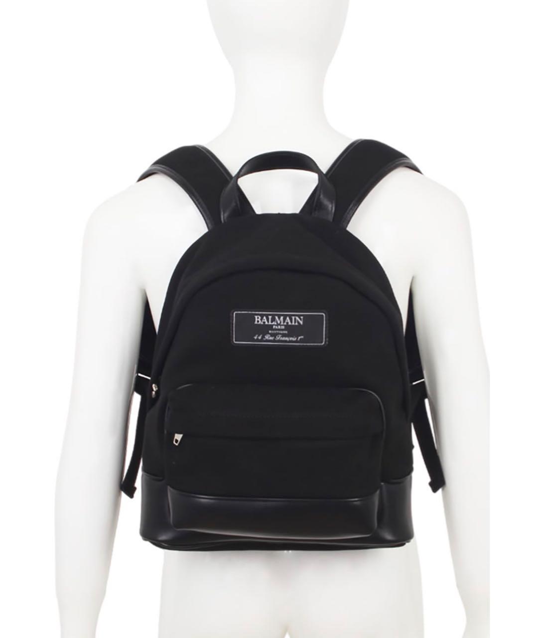 BALMAIN Черный хлопковый рюкзак, фото 3