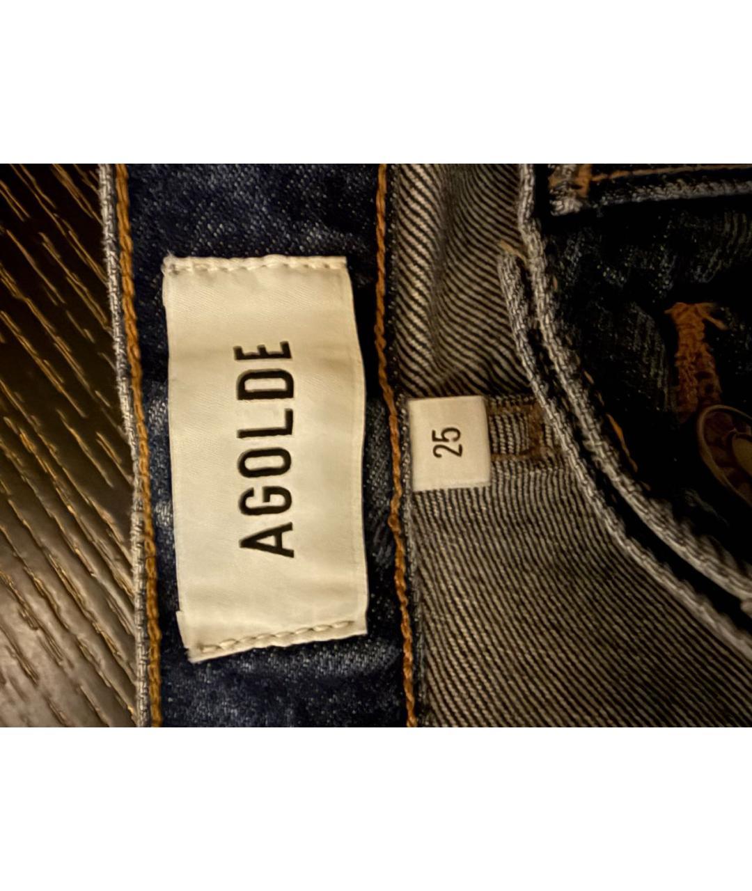 AGOLDE Синие хлопко-лиоцелловые прямые джинсы, фото 4