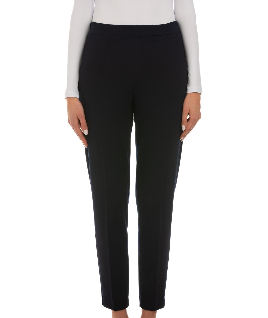 LE TRICOT PERUGIA Синие вискозные прямые брюки, фото 4