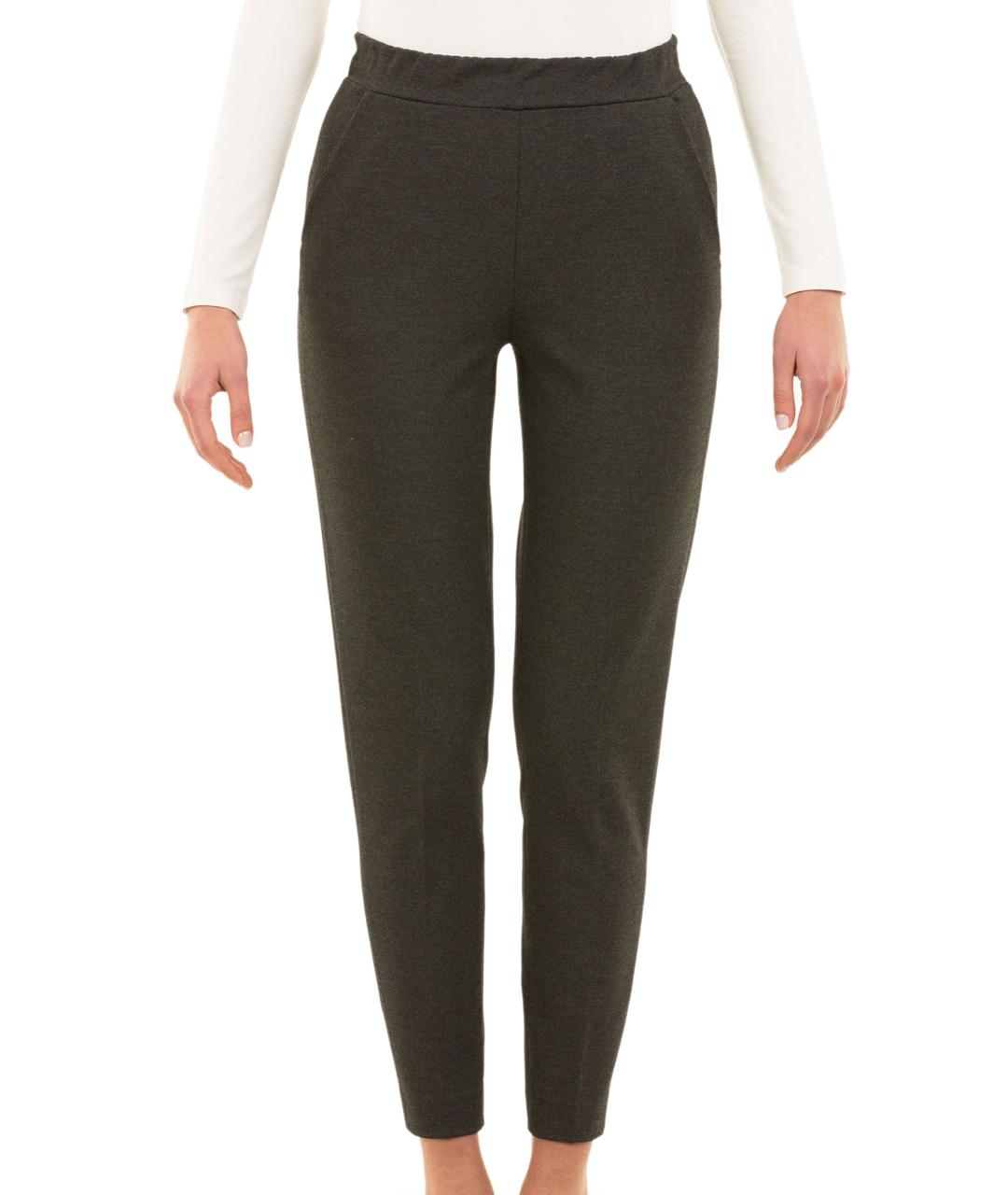 LE TRICOT PERUGIA Коричневые вискозные прямые брюки, фото 3