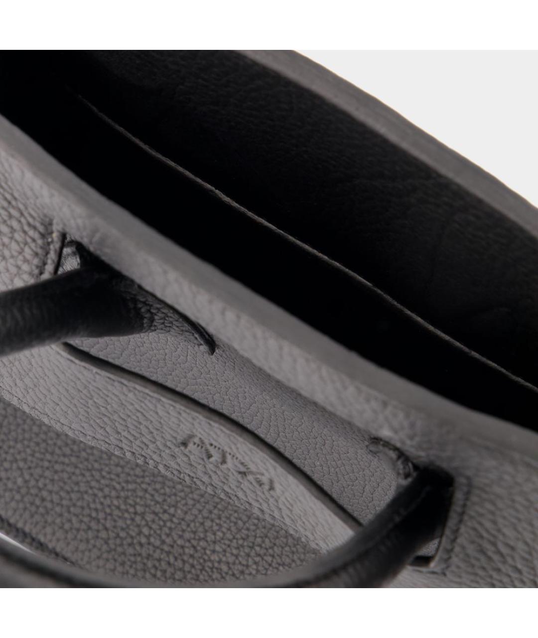 ATXI Черная кожаная сумка с короткими ручками, фото 4