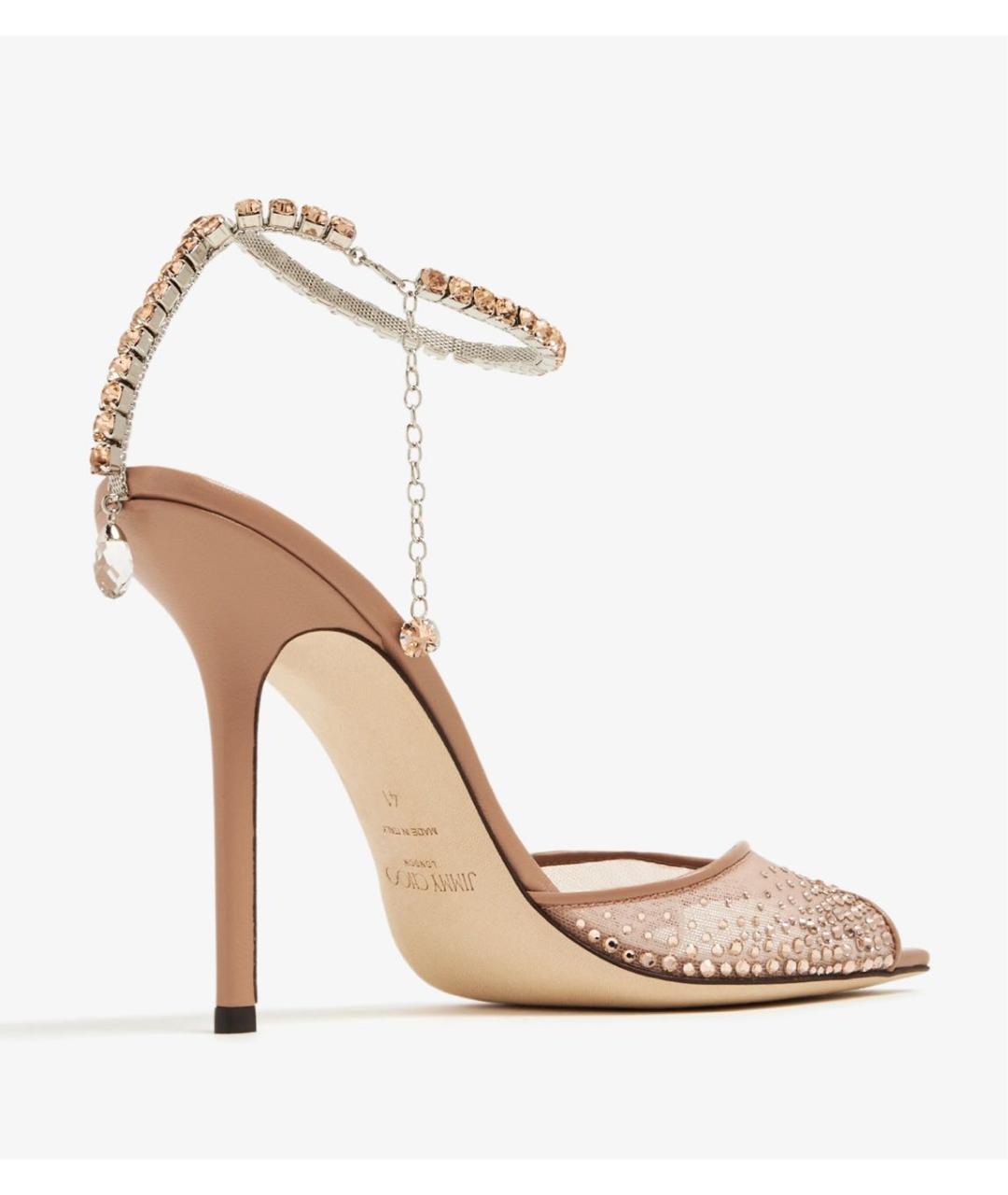 JIMMY CHOO Бежевые текстильные босоножки, фото 6