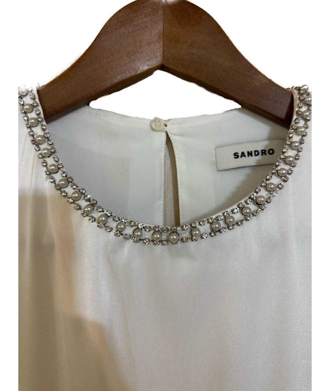 SANDRO Белое хлопковое повседневное платье, фото 3