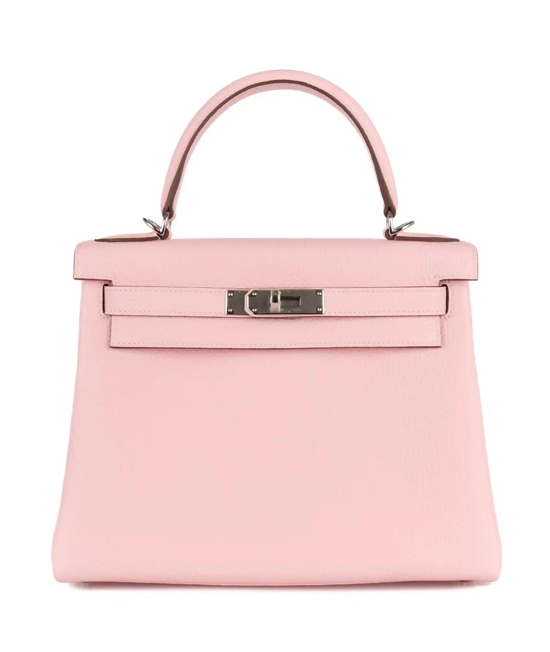 HERMES Розовая кожаная сумка с короткими ручками, фото 2