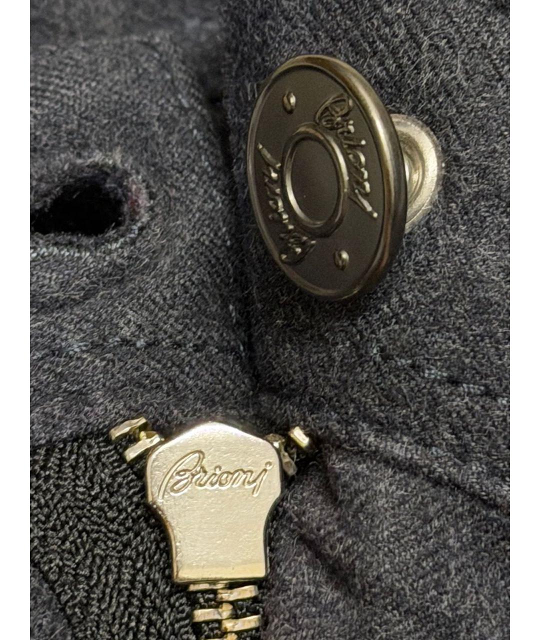 BRIONI Серые хлопковые прямые джинсы, фото 5