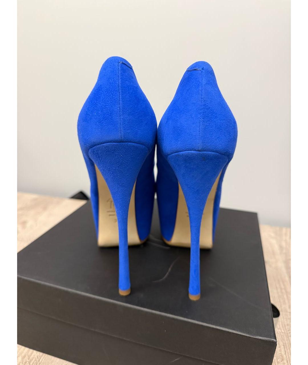 GIUSEPPE ZANOTTI DESIGN Синие кожаные туфли, фото 4