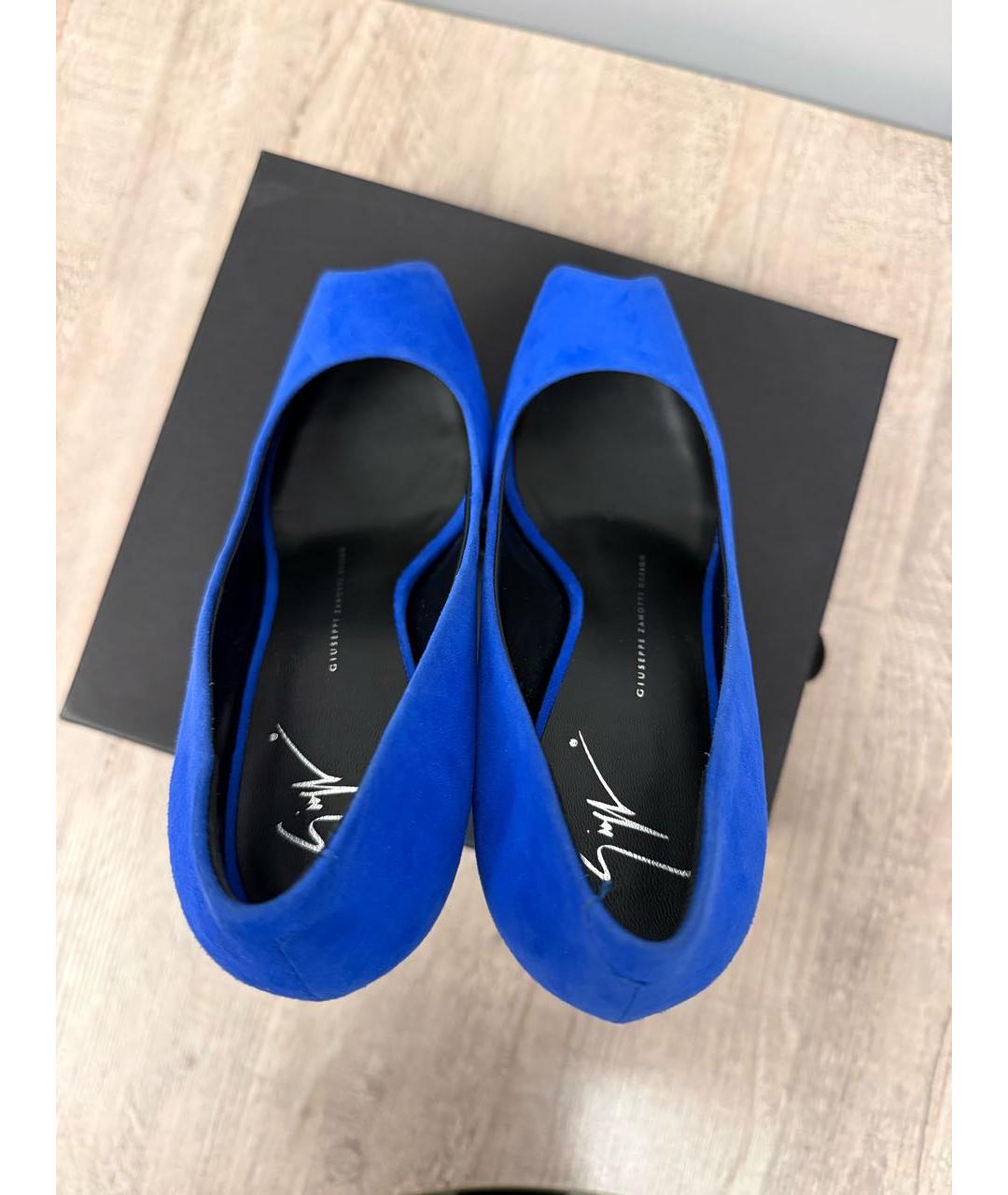 GIUSEPPE ZANOTTI DESIGN Синие кожаные туфли, фото 3