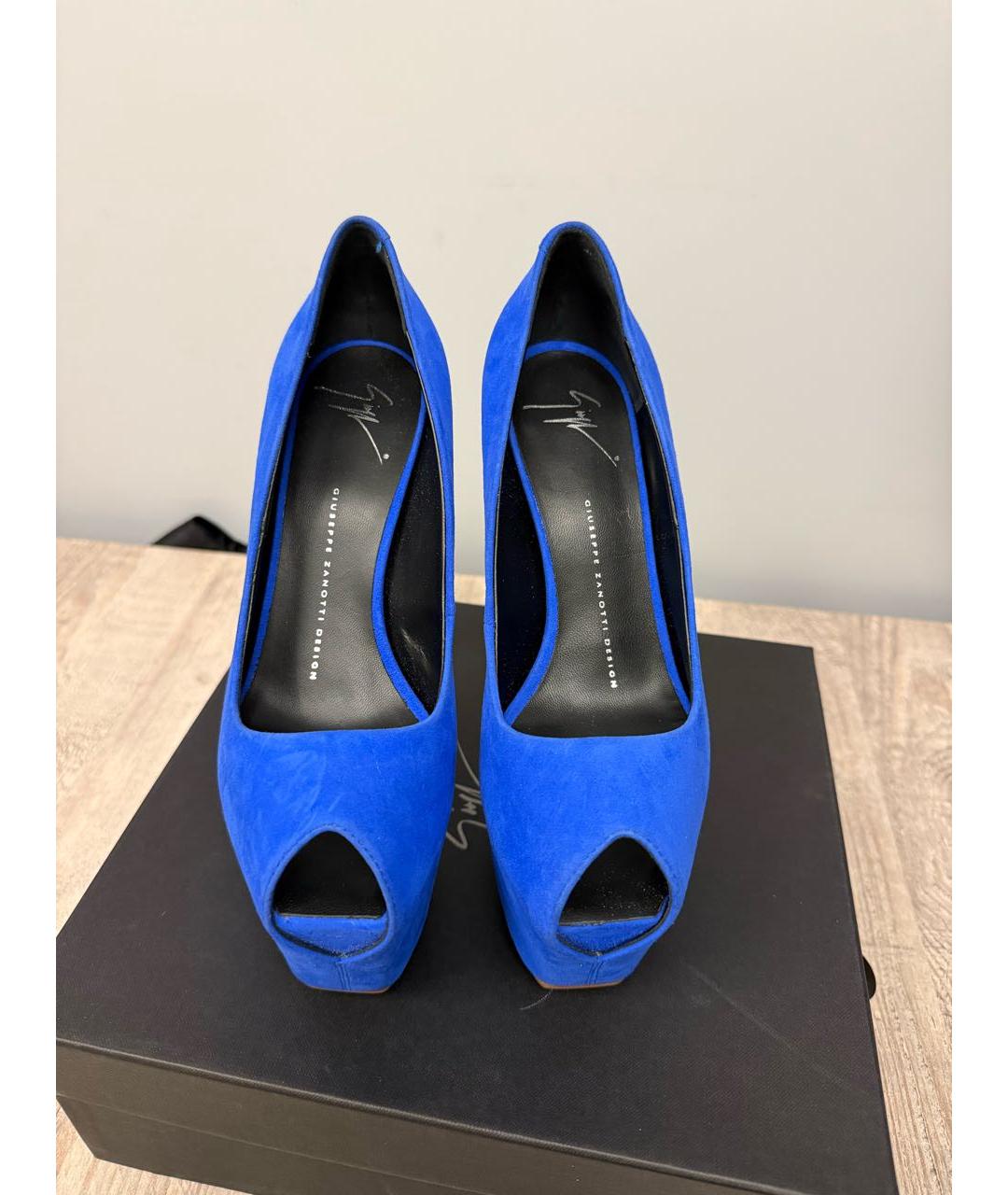 GIUSEPPE ZANOTTI DESIGN Синие кожаные туфли, фото 2