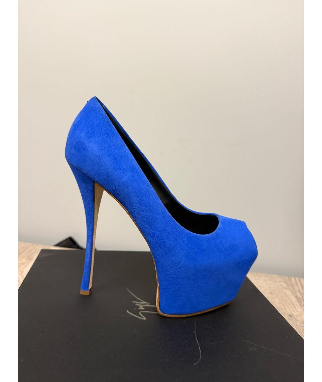 GIUSEPPE ZANOTTI DESIGN Синие кожаные туфли, фото 9