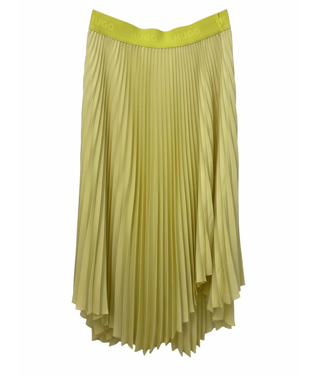 HUGO Желтая хлопковая юбка макси, фото 1