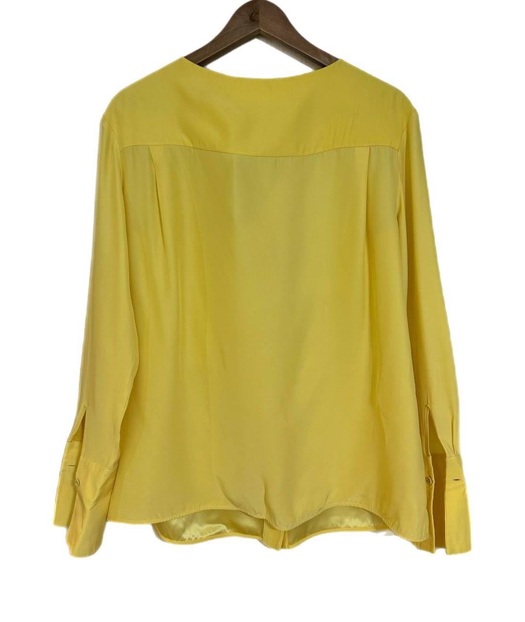 VICTORIA BECKHAM Желтая шелковая блузы, фото 2