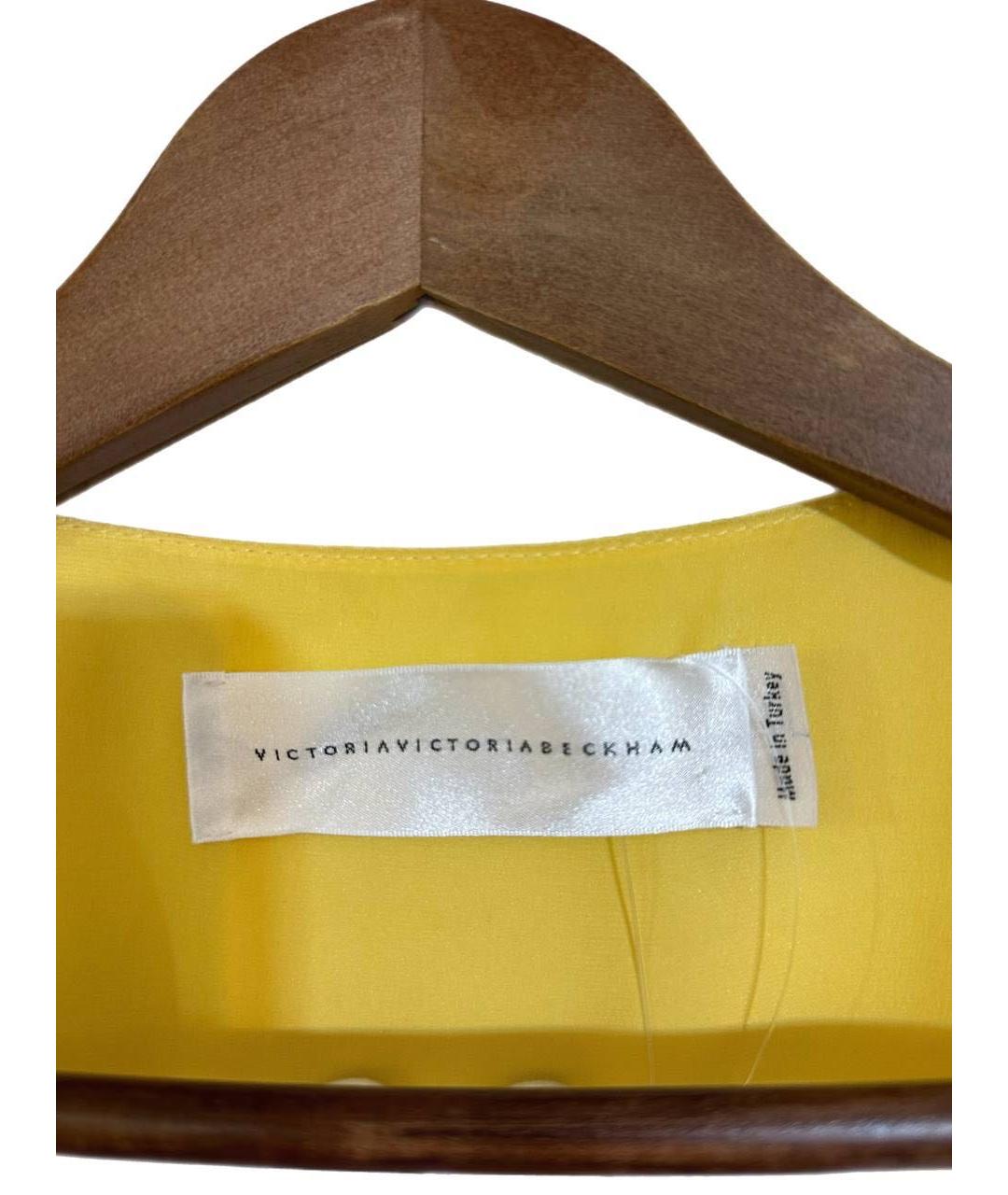 VICTORIA BECKHAM Желтая шелковая блузы, фото 3