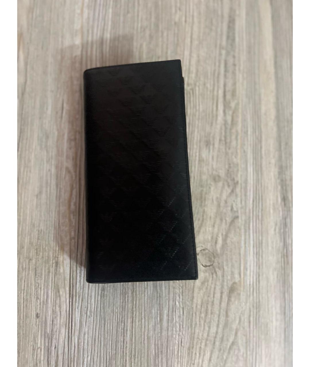 EMPORIO ARMANI Черный кожаный кошелек, фото 6