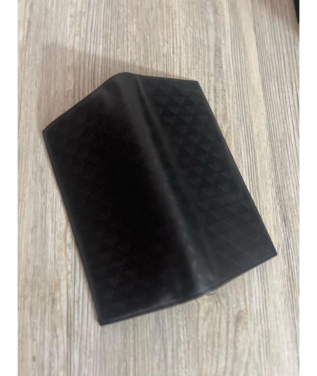 EMPORIO ARMANI Черный кожаный кошелек, фото 7