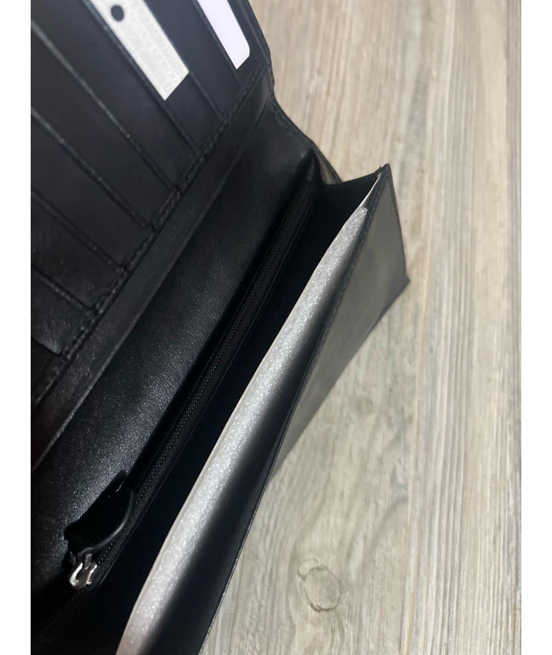 EMPORIO ARMANI Черный кожаный кошелек, фото 3