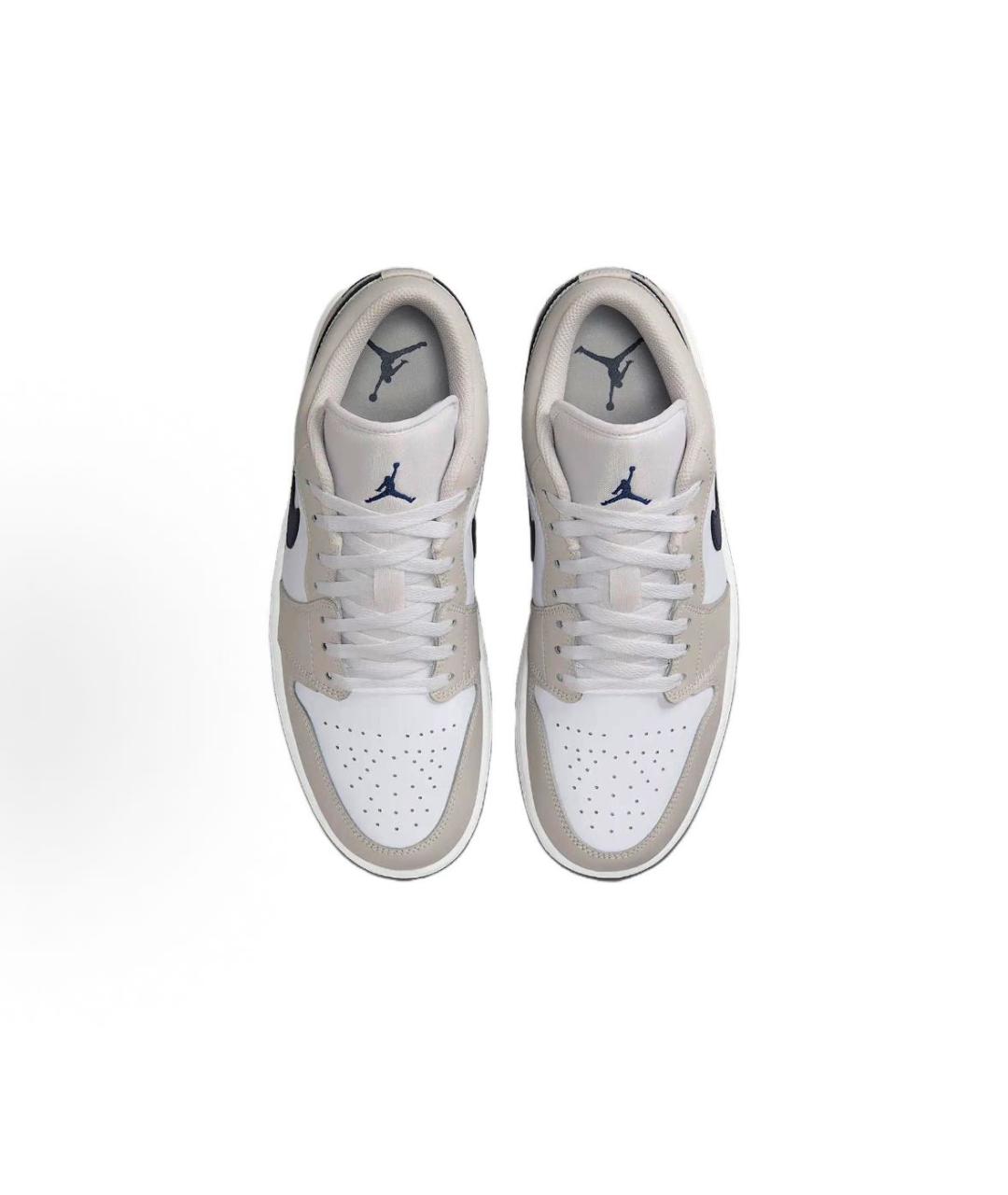 JORDAN Бежевые кожаные низкие кроссовки / кеды, фото 3