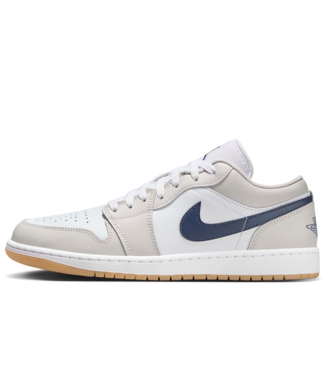 JORDAN Бежевые кожаные низкие кроссовки / кеды, фото 6