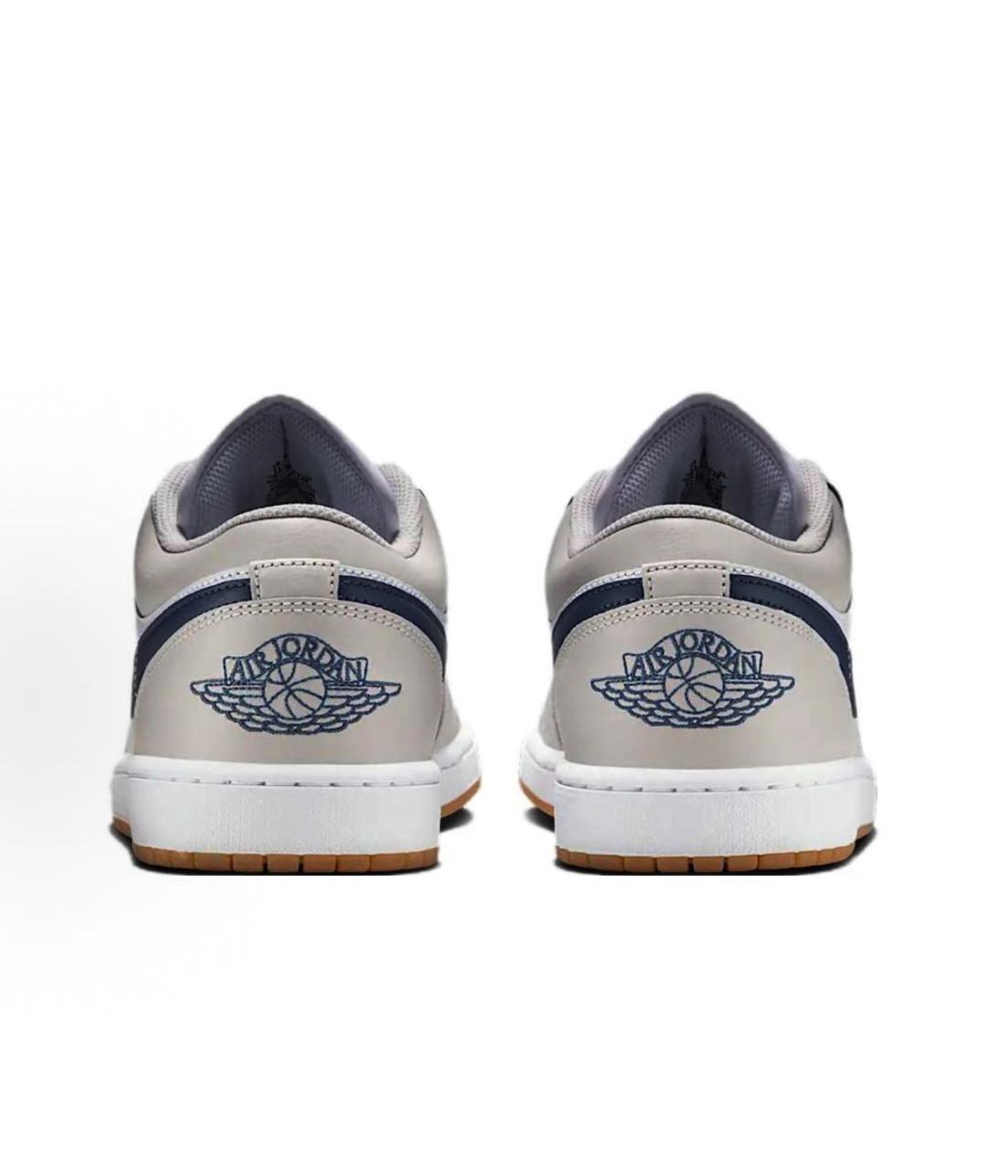 JORDAN Бежевые кожаные низкие кроссовки / кеды, фото 4