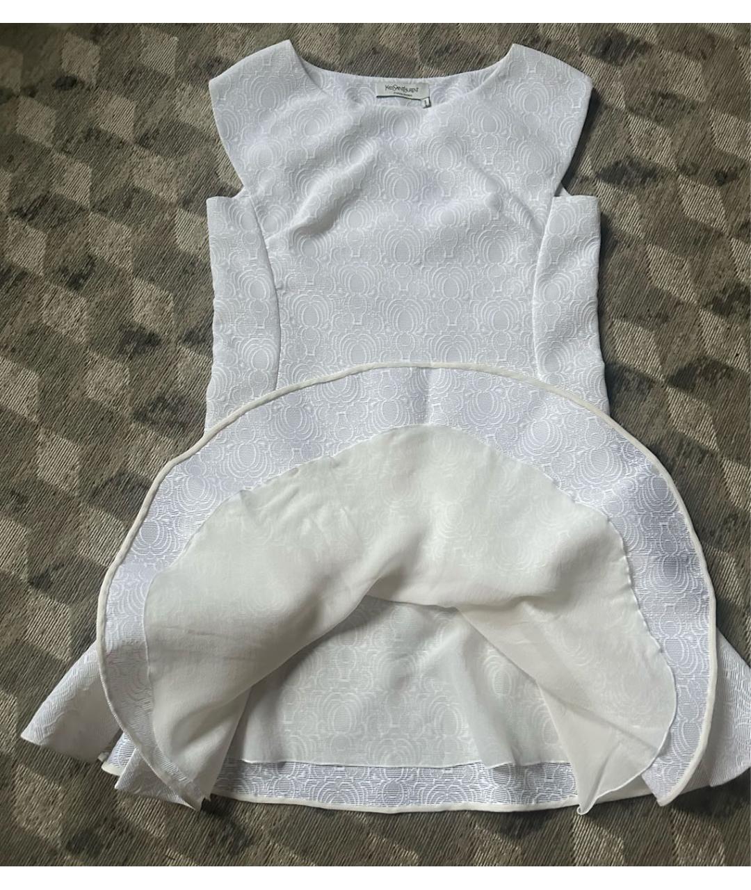 SAINT LAURENT Белое коктейльное платье, фото 3